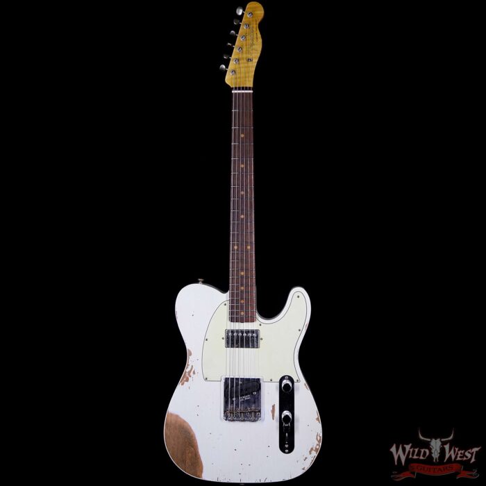 Fender Custom Shop 60’s Telecaster Custom HS Flame Neck Heavy Relic Super Faded Aged Sonic Blue - Image 5