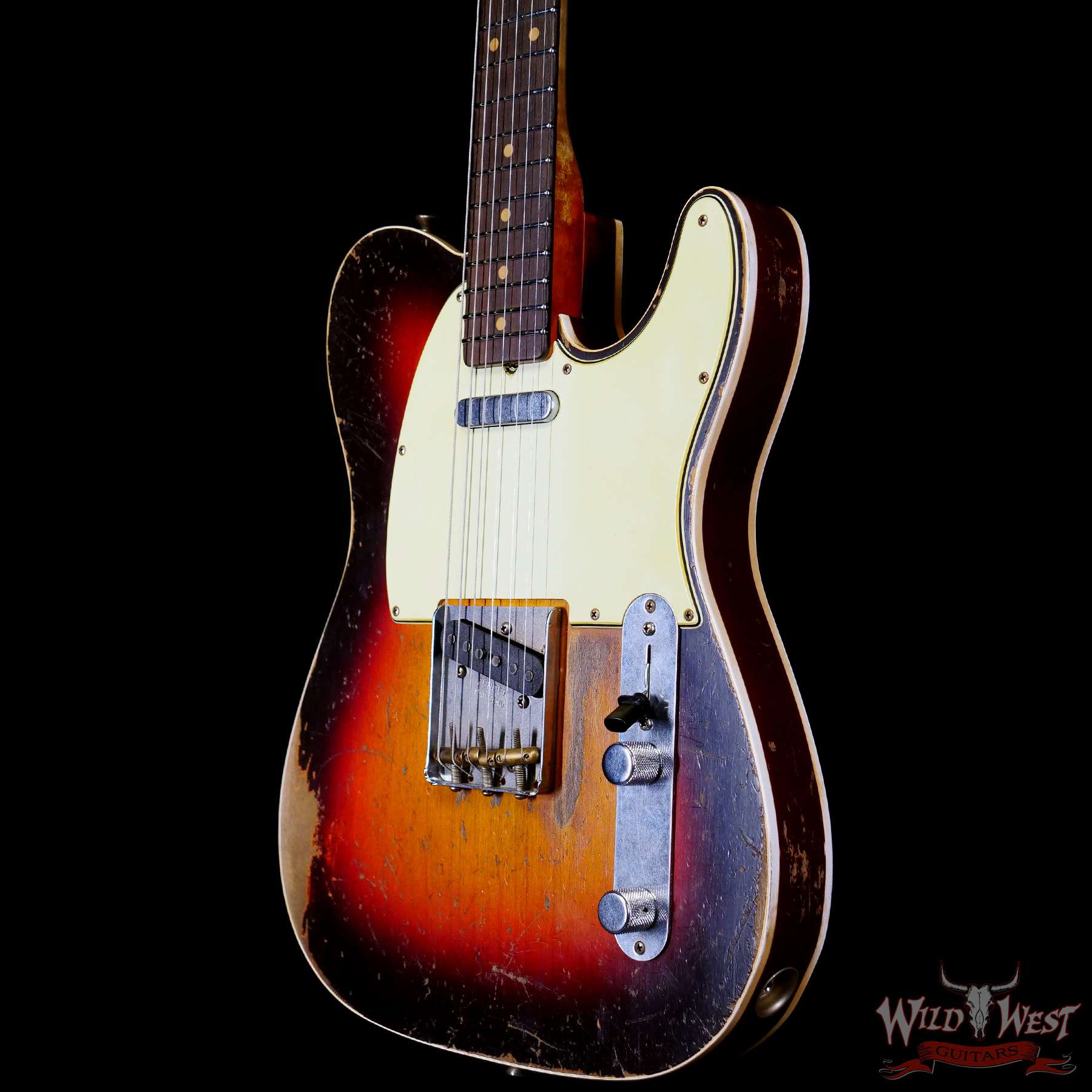 fendercs-60stelecst-cz557805-br__wwg.jpg Fender Custom Shop 2022 Winter Event #23 George Ruiz Apprentice Masterbuilt ‘60s Telecaster Custom Brazilian Super Heavy Relic 3-Color Sunburst - Image 2