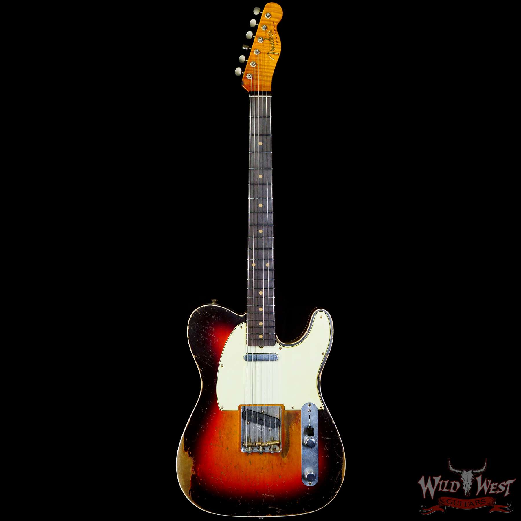 fendercs-60stelecst-cz557805-c1__wwg.jpg Fender Custom Shop 2022 Winter Event #23 George Ruiz Apprentice Masterbuilt ‘60s Telecaster Custom Brazilian Super Heavy Relic 3-Color Sunburst - Image 3