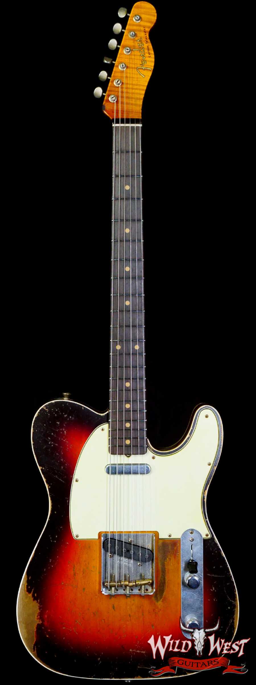 fendercs-60stelecst-cz557805-main__wwg_large.jpg Fender Custom Shop 2022 Winter Event #23 George Ruiz Apprentice Masterbuilt ‘60s Telecaster Custom Brazilian Super Heavy Relic 3-Color Sunburst - Image 1