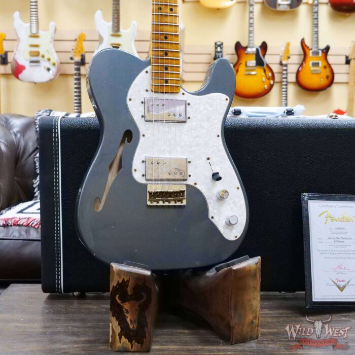 Fender Custom Shop 2022 Winter Event #78 ‘70s Telecaster Thinline HH Journeyman Relic Aged Charcoal Frost Metallic - Image 8