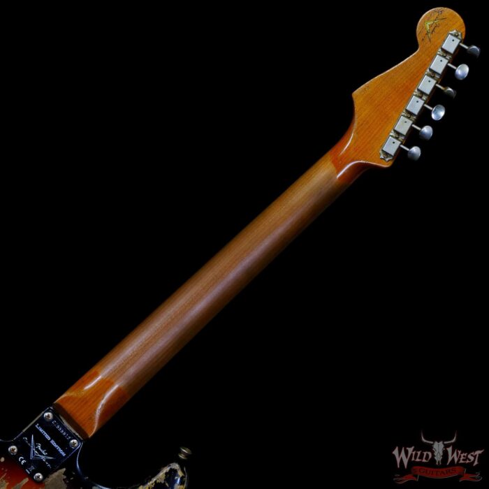 Fender Custom Shop Limited Edition Roasted 1961 Stratocaster AAA Rosewood Slab Board Hand-Wound Pickups Super Heavy Relic Aged 3 Tone Sunburst - Image 5