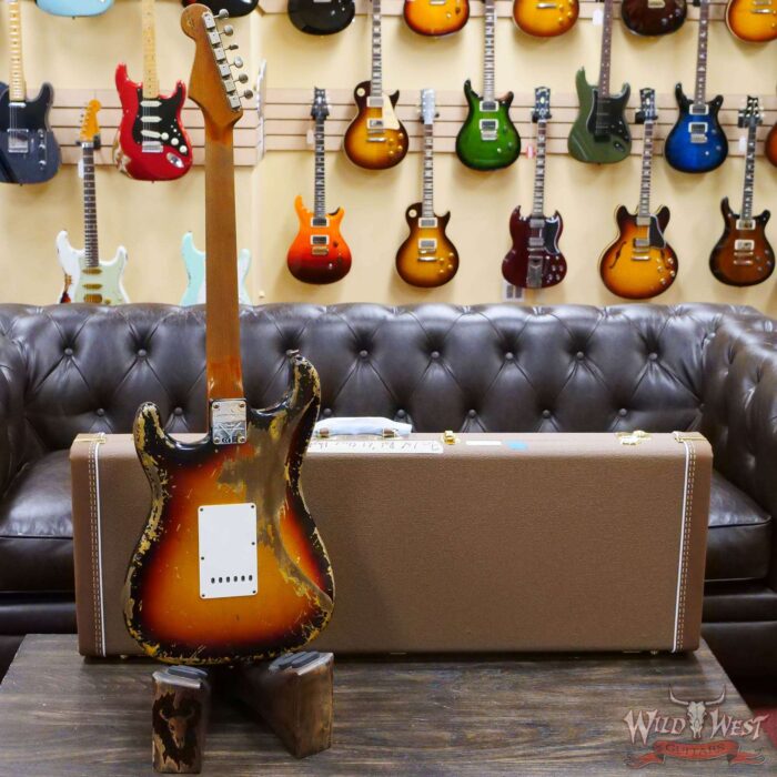 Fender Custom Shop Limited Edition Roasted 1961 Stratocaster AAA Rosewood Slab Board Hand-Wound Pickups Super Heavy Relic Aged 3 Tone Sunburst - Image 10