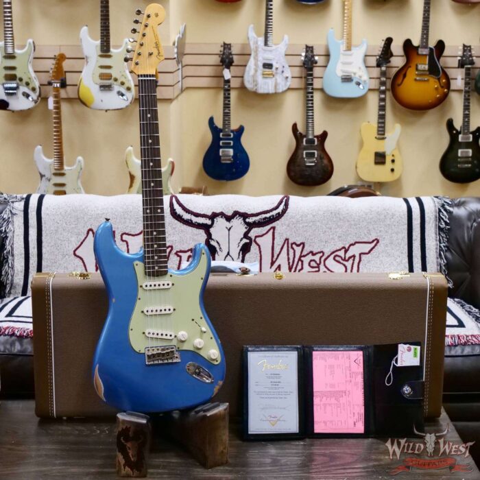 Fender Custom Shop 1962 Stratocaster Hand-Wound Pickups AAA Dark Rosewood Slab Board Relic Lake Placid Blue 7.65 LBS - Image 6