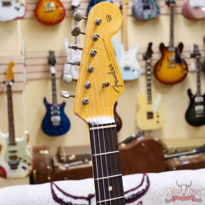 Fender Custom Shop 1962 Stratocaster Hand-Wound Pickups AAA Dark Rosewood Slab Board Relic Sonic Blue 7.65 LBS - Image 7