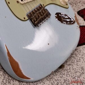 Fender Custom Shop 1962 Stratocaster Hand-Wound Pickups AAA Dark Rosewood Slab Board Relic Sonic Blue 7.65 LBS - Image 9