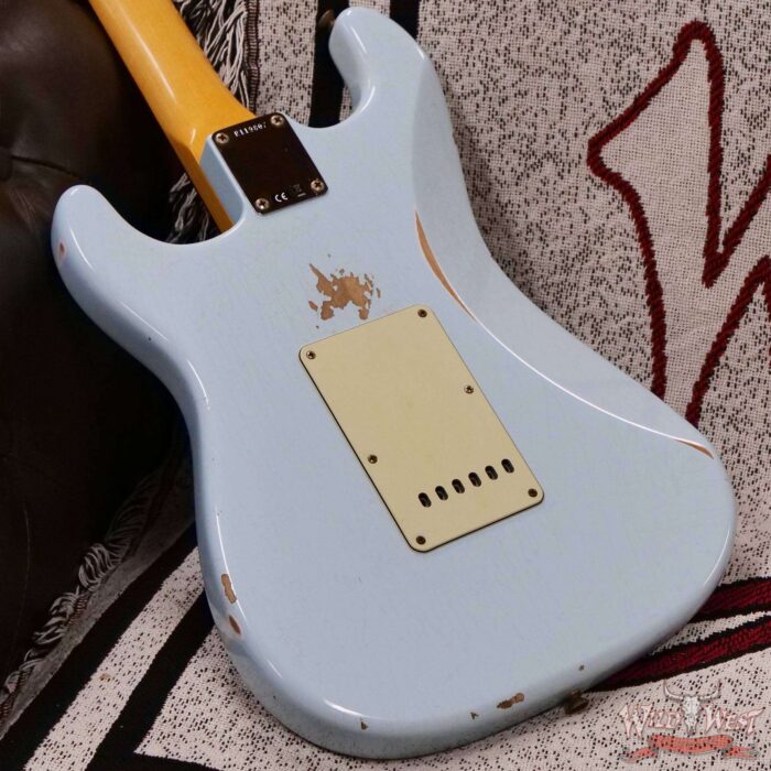 Fender Custom Shop 1962 Stratocaster Hand-Wound Pickups AAA Dark Rosewood Slab Board Relic Sonic Blue 7.65 LBS - Image 12