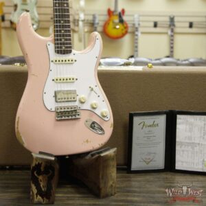 Fender Custom Shop 1962 Stratocaster HSS EVH Pickup Relic Rosewood Fingerboard Shell Pink - Image 6