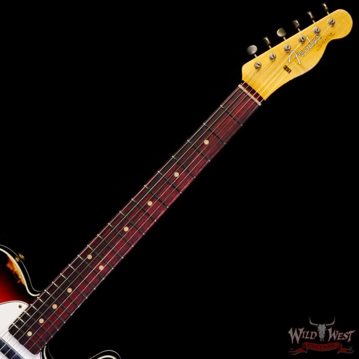 Fender Custom Shop 1962 Telecaster Custom Rosewood Slab Board Hand-Wound Pickups Heavy Relic 3 Tone Sunburst - Image 4