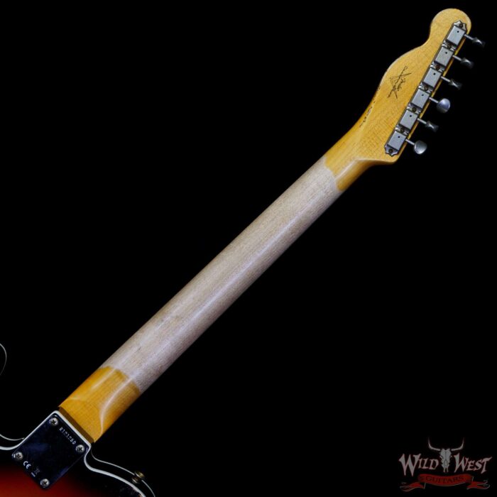 Fender Custom Shop 1962 Telecaster Custom Rosewood Slab Board Hand-Wound Pickups Heavy Relic 3 Tone Sunburst - Image 5