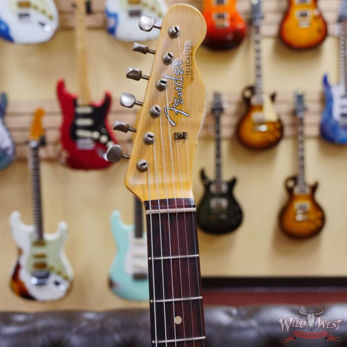 Fender Custom Shop 1962 Telecaster Custom Rosewood Slab Board Hand-Wound Pickups Heavy Relic 3 Tone Sunburst - Image 7