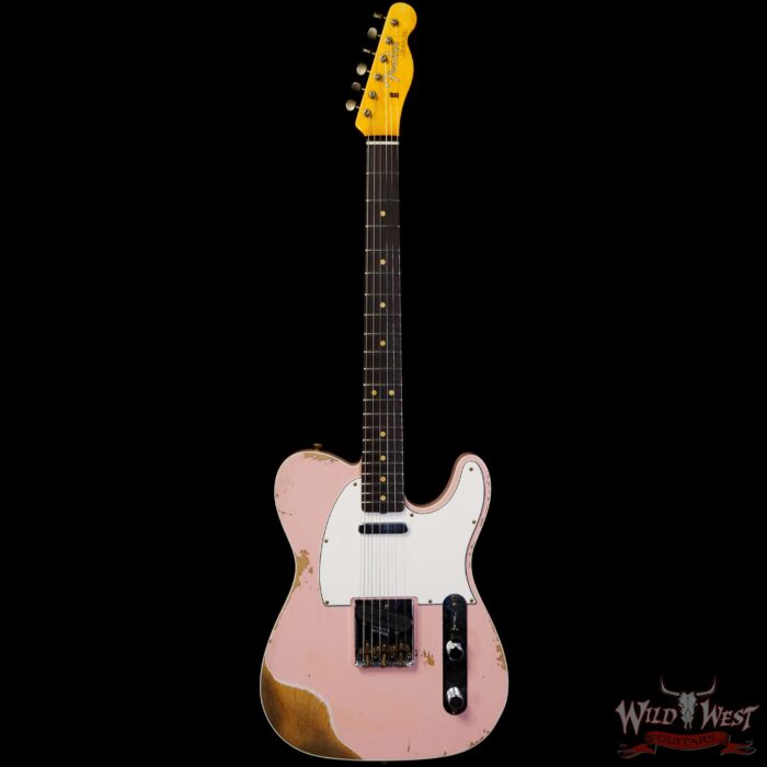Fender Custom Shop 1962 Telecaster Custom Rosewood Slab Board Hand-Wound Pickups Heavy Relic Shell Pink - Image 3