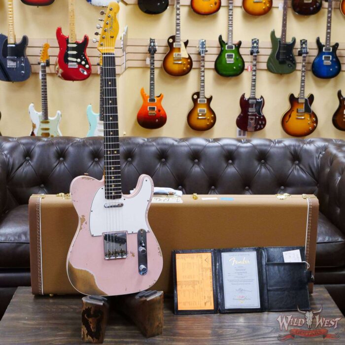 Fender Custom Shop 1962 Telecaster Custom Rosewood Slab Board Hand-Wound Pickups Heavy Relic Shell Pink - Image 6