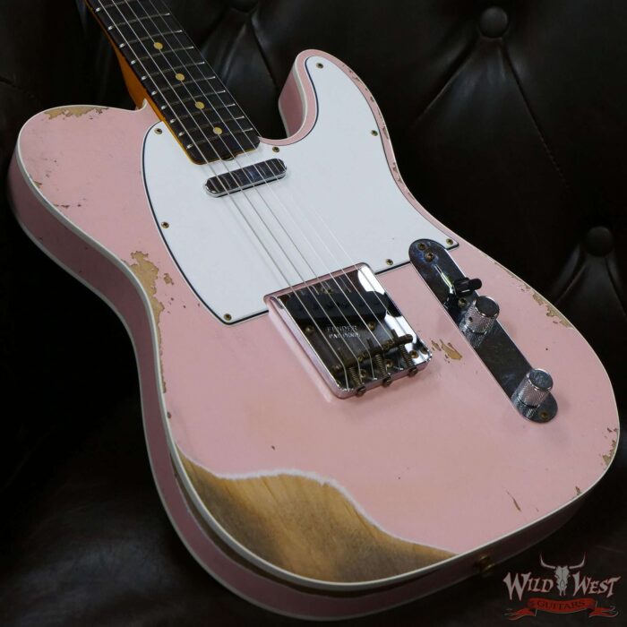 Fender Custom Shop 1962 Telecaster Custom Rosewood Slab Board Hand-Wound Pickups Heavy Relic Shell Pink - Image 9