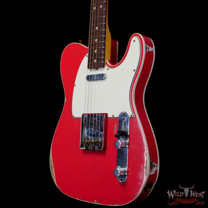 Fender Custom Shop 1962 Telecaster Custom Rosewood Slab Board Hand-Wound Pickups Relic Fiesta Red - Image 2