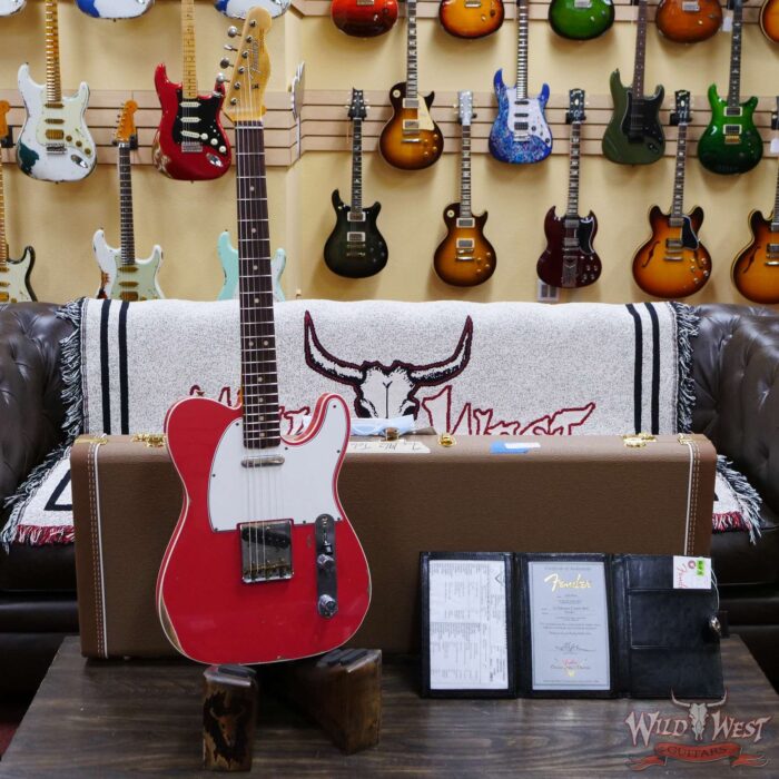 Fender Custom Shop 1962 Telecaster Custom Rosewood Slab Board Hand-Wound Pickups Relic Fiesta Red - Image 6