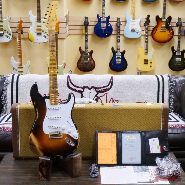 Fender Custom Shop Limited Edition 70th Anniversary 1954 Stratocaster Heavy Relic Wide Fade 2 Tone Sunburst 7.65 LBS - Image 6