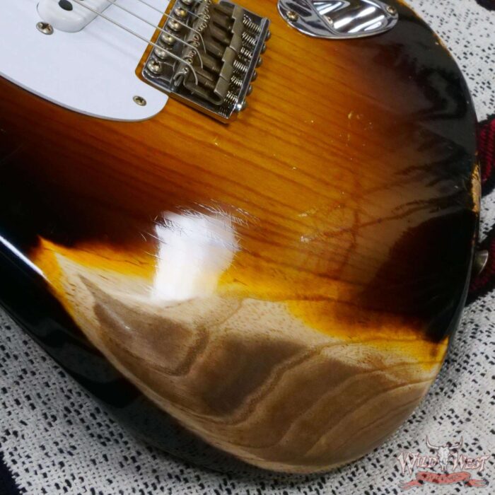 Fender Custom Shop Limited Edition 70th Anniversary 1954 Stratocaster Heavy Relic Wide Fade 2 Tone Sunburst 7.65 LBS - Image 9