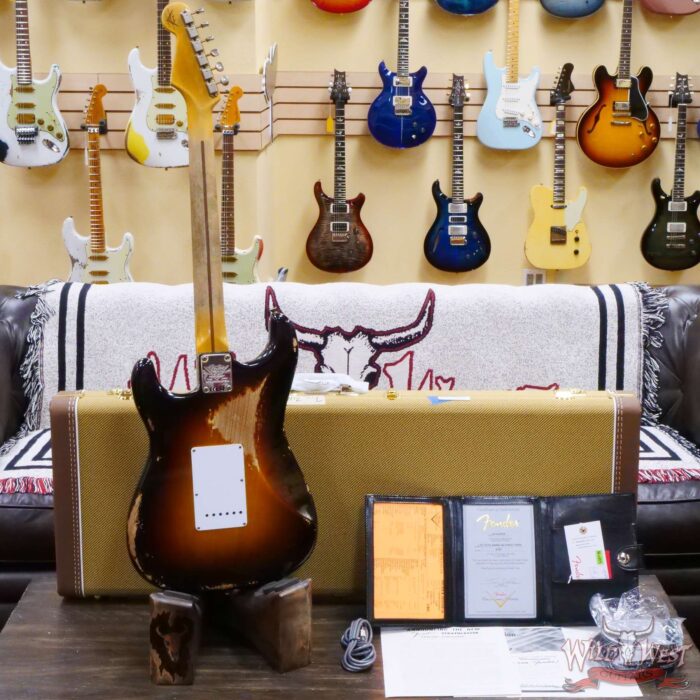 Fender Custom Shop Limited Edition 70th Anniversary 1954 Stratocaster Heavy Relic Wide Fade 2 Tone Sunburst 7.65 LBS - Image 10
