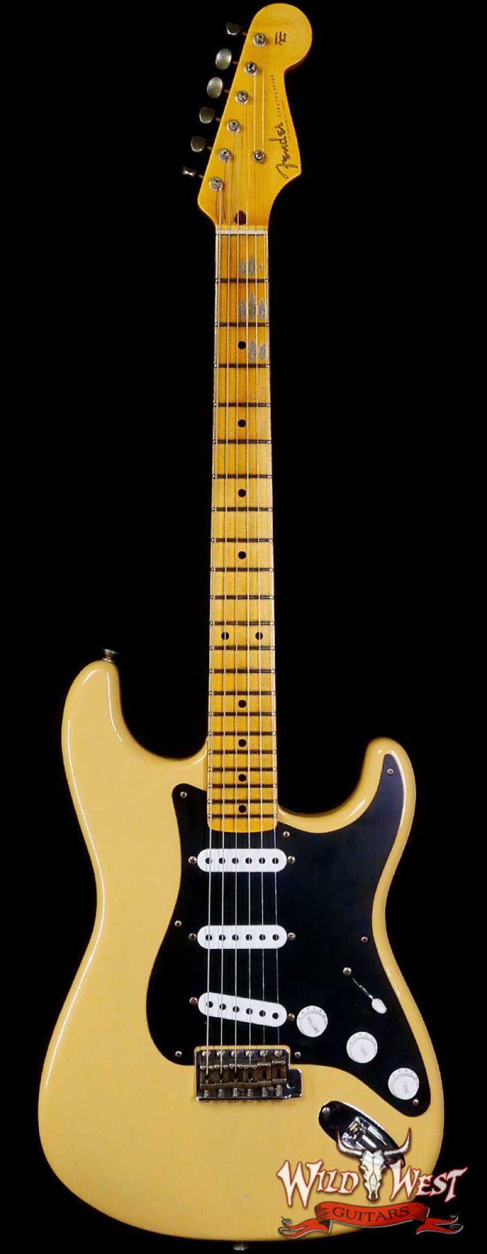 Fender Custom Shop Limited Edition 70th Anniversary 1954 Stratocaster Journeyman Relic Nocaster Blonde with Black Pickguard 7.50 LBS - Image 1