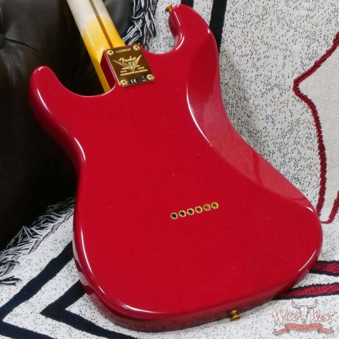 Fender Custom Shop Limited Edition 70th Anniversary 1954 Hardtail Stratocaster Journeyman Relic Dakota Red with Gold Hardware 6.90 LBS - Image 12