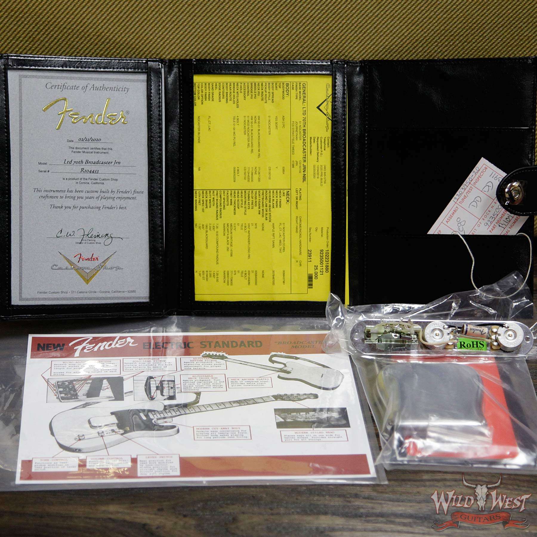 fendercs-70thboardcaster-r104453-coa__wwg.jpg Fender Custom Shop Limited Edition 70th Anniversary Broadcaster (Telecaster) Journeyman Relic Nocaster Blonde R104453 - Image 13