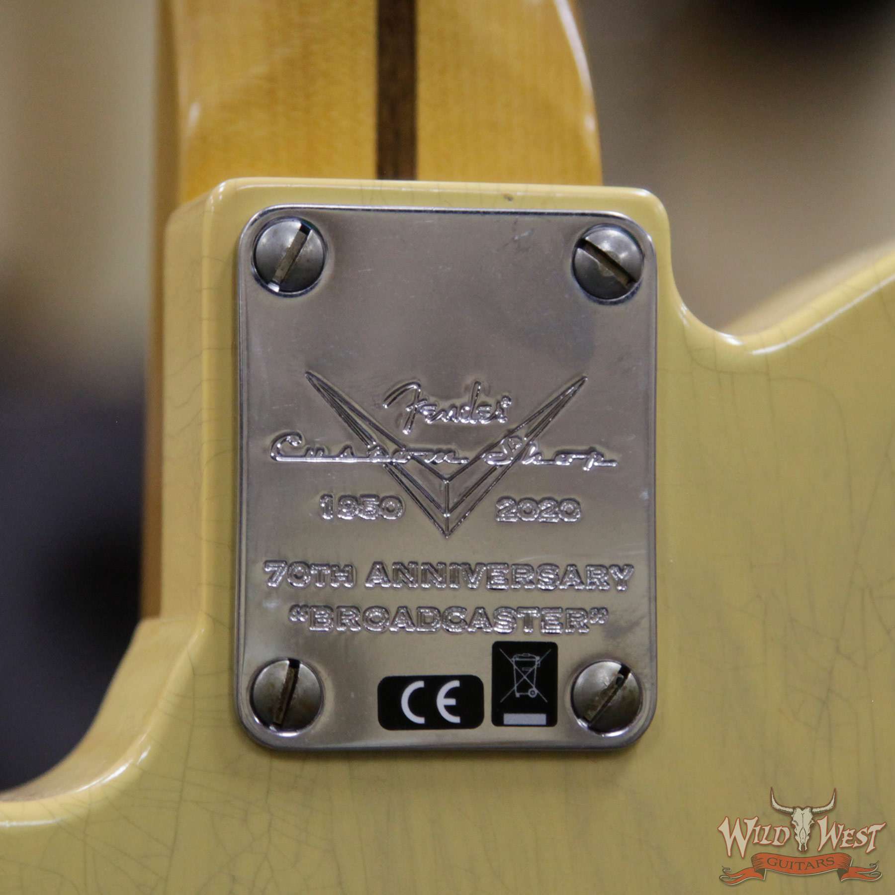 fendercs-70thboardcaster-r104453-d7__wwg.jpg Fender Custom Shop Limited Edition 70th Anniversary Broadcaster (Telecaster) Journeyman Relic Nocaster Blonde R104453 - Image 12
