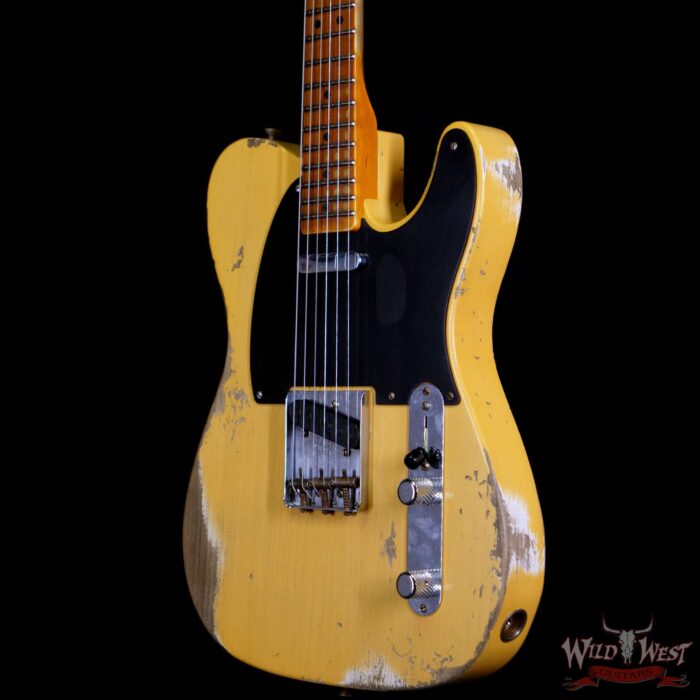 Fender Custom Shop 70th Anniversary Broadcaster Heavy Relic Aged Nocaster Blonde Hand-Wound Pickups R106066 - Image 2