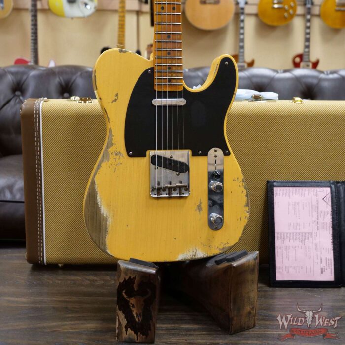 Fender Custom Shop 70th Anniversary Broadcaster Heavy Relic Aged Nocaster Blonde Hand-Wound Pickups R106066 - Image 8