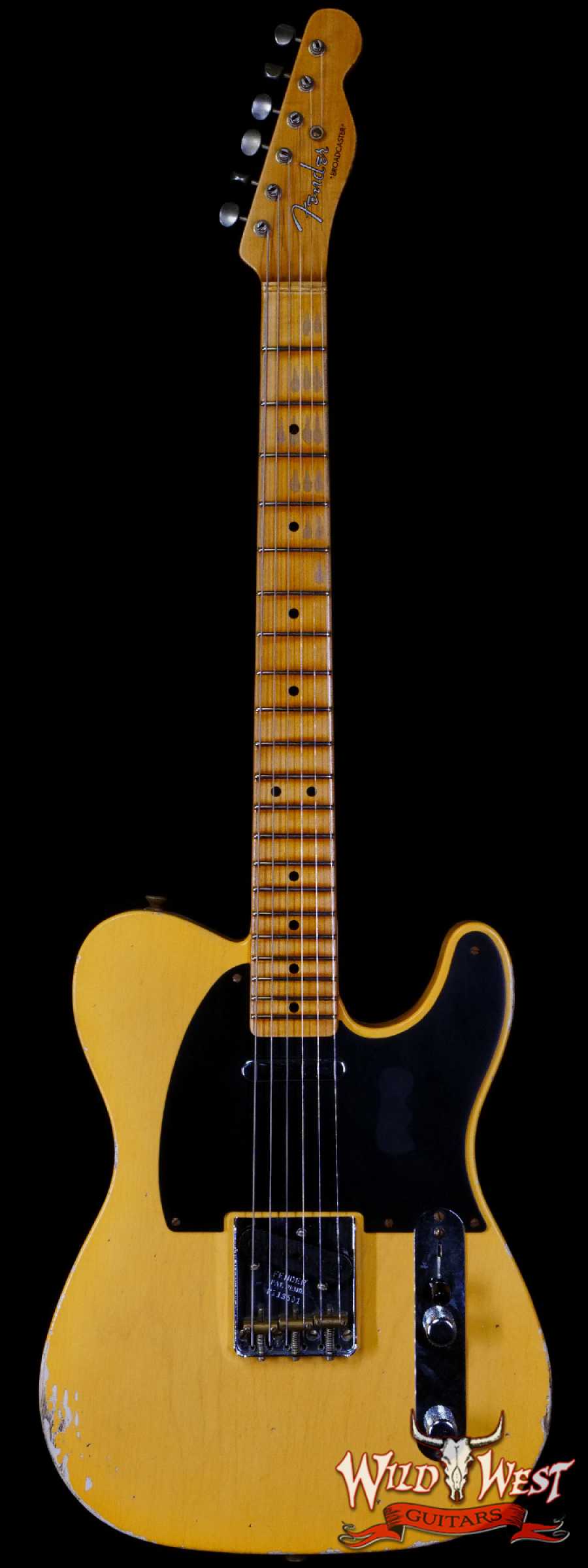 fendercs-70thbroadcaster-r113501-main__wwg_large.jpg Fender Custom Shop Limited Edition 70th Anniversary Broadcaster (Telecaster) Relic Nocaster Blonde R113501 - Image 1