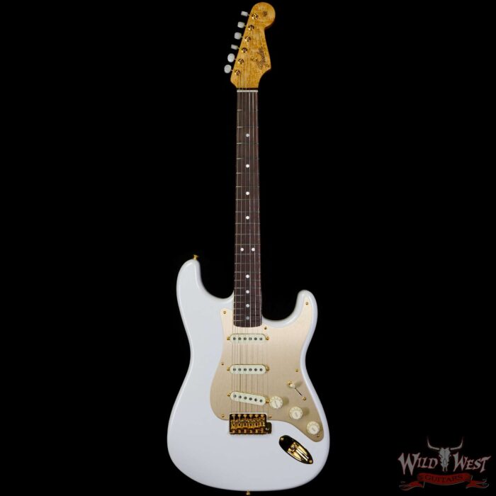 Fender Custom Shop Limited Edition 75th Anniversary Stratocaster 5A Birdseye Maple Neck Rosewood Fingerboard NOS Diamond White Pearl - Image 3