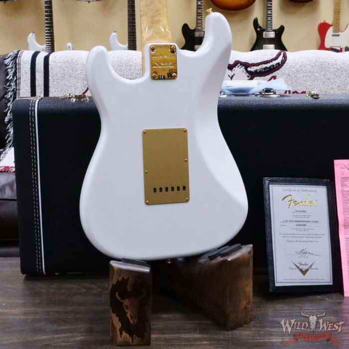 Fender Custom Shop Limited Edition 75th Anniversary Stratocaster 5A Birdseye Maple Neck Rosewood Fingerboard NOS Diamond White Pearl - Image 12