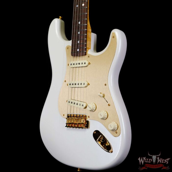 Fender Custom Shop Limited Edition 75th Anniversary Stratocaster 5A Birdseye Maple Neck Rosewood Fingerboard NOS Diamond White Pearl - Image 2