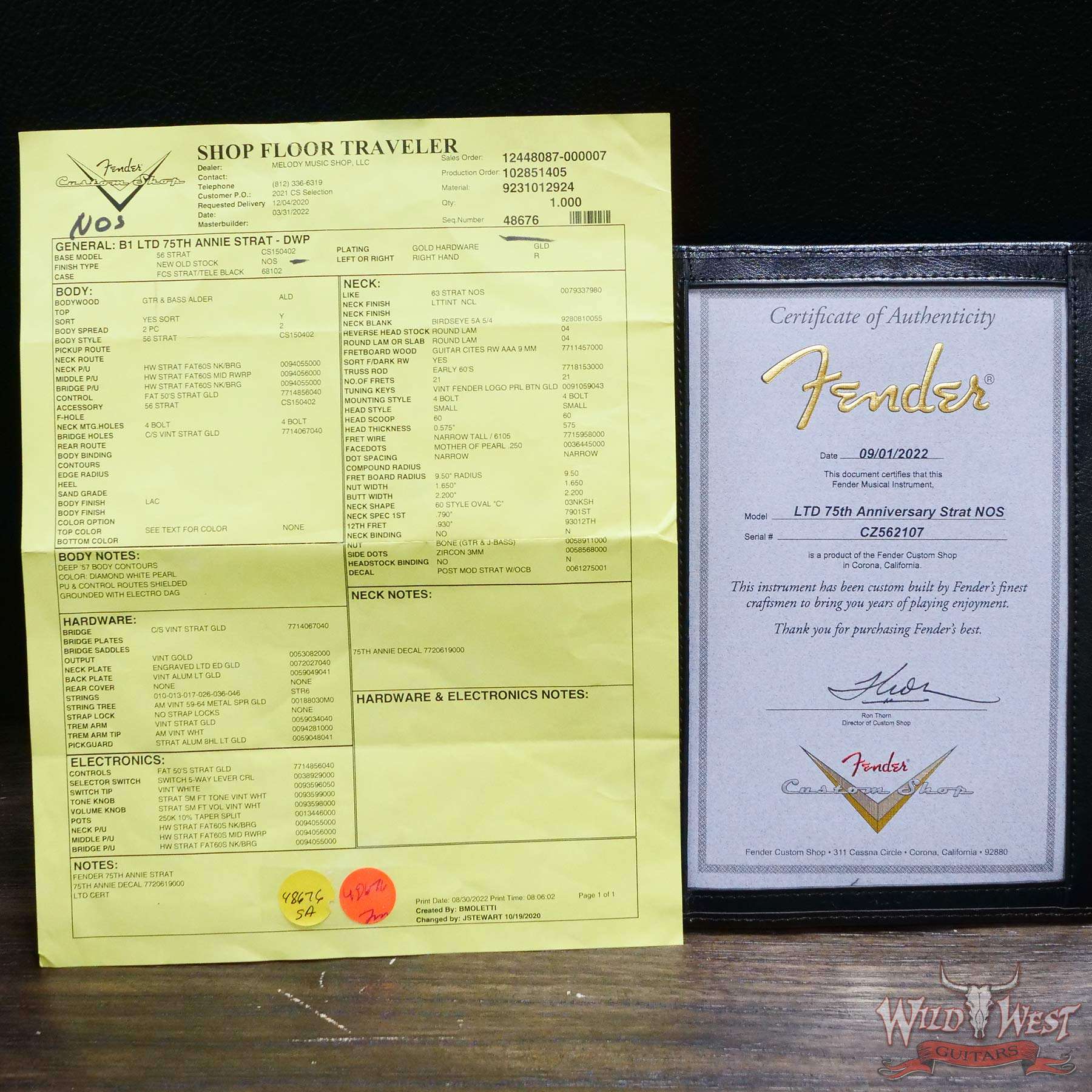 fendercs-75thstrat-nos-cz562107-d8__wwg.jpg Fender Custom Shop Limited Edition 75th Anniversary Stratocaster 5A Birdseye Maple Neck Rosewood Fingerboard NOS Diamond White Pearl - Image 13