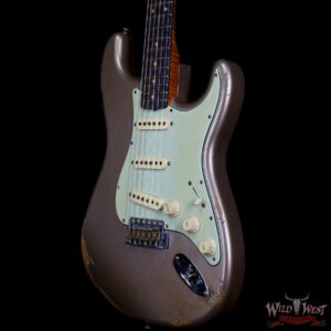 Fender Custom Shop Andy Hicks Masterbuilt 1961 Stratocaster Roasted Flame Maple Neck Brazilian Rosewood Board Relic Shoreline Gold - Image 2