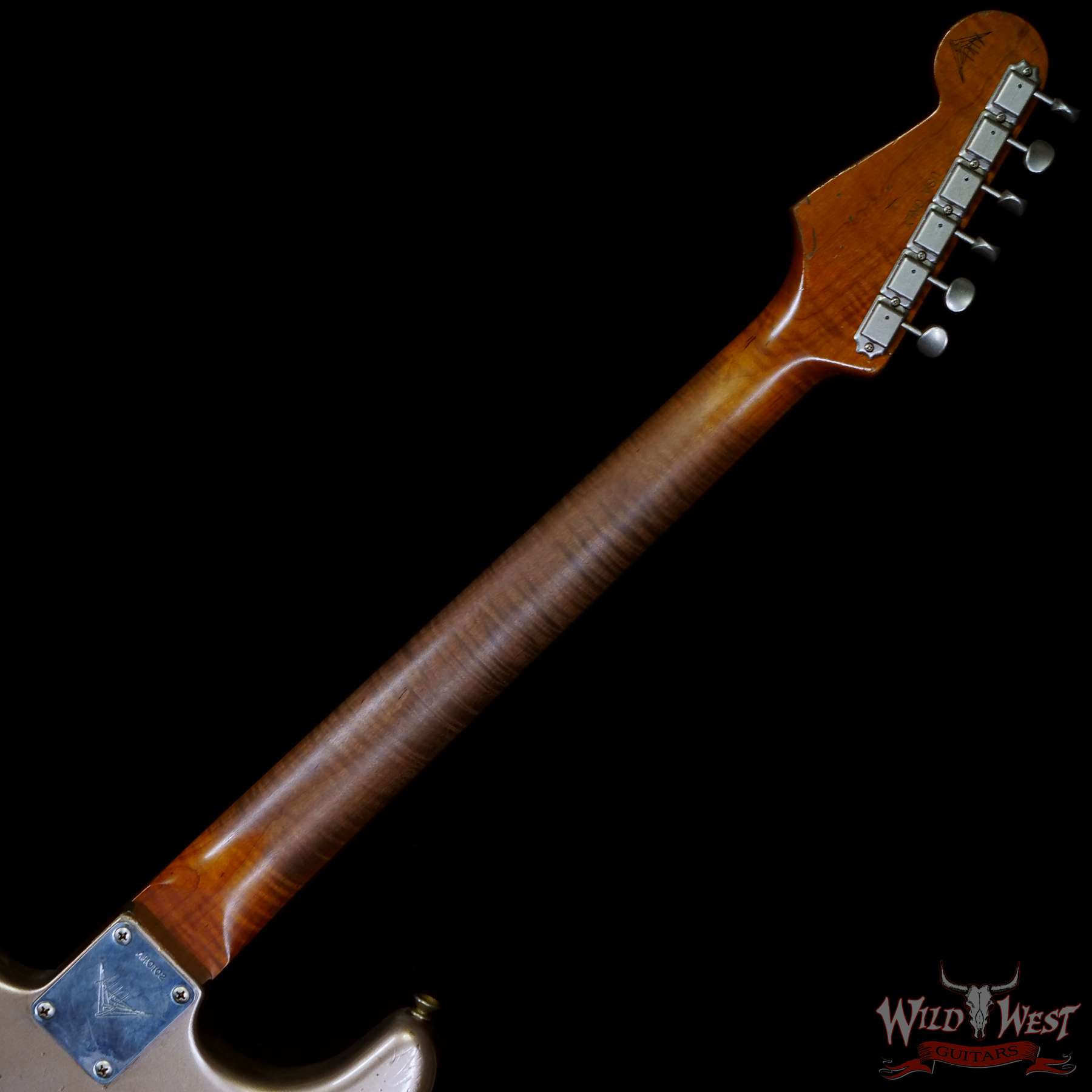 fendercs-ah0102-c3__wwg.jpg Fender Custom Shop Andy Hicks Masterbuilt 1961 Stratocaster Roasted Flame Maple Neck Brazilian Rosewood Board Relic Shoreline Gold - Image 5