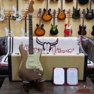 Fender Custom Shop Andy Hicks Masterbuilt 1961 Stratocaster Roasted Flame Maple Neck Brazilian Rosewood Board Relic Shoreline Gold - Image 6