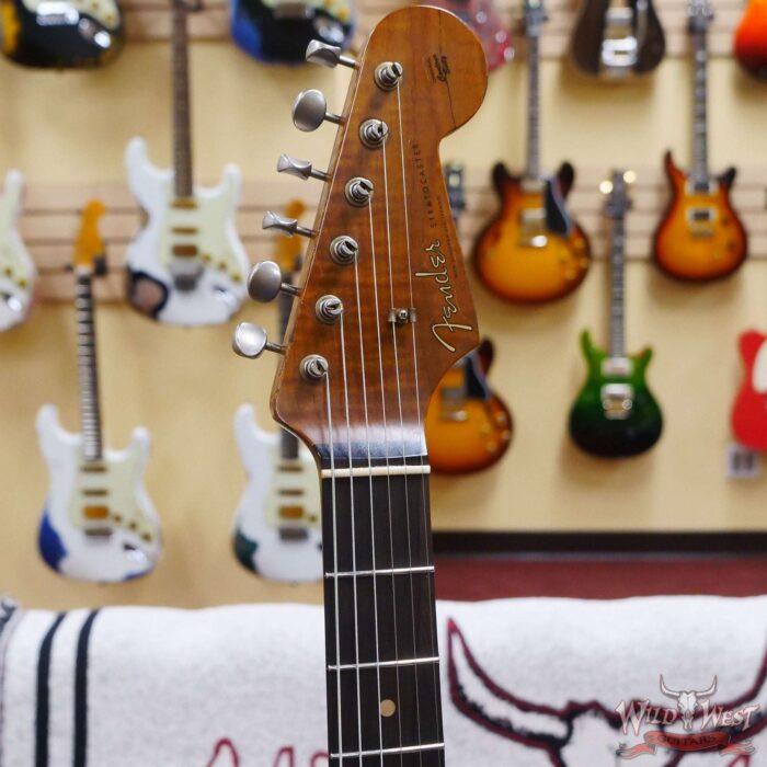Fender Custom Shop Andy Hicks Masterbuilt 1961 Stratocaster Roasted Flame Maple Neck Brazilian Rosewood Board Relic Shoreline Gold - Image 7