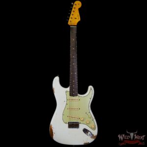 Fender Custom Shop Andy Hicks Masterbuilt 1961 Stratocaster Hardtail Brazilian Rosewood Slab Board Relic Olympic White - Image 3