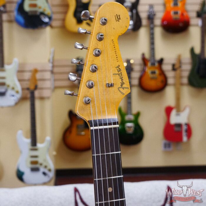 Fender Custom Shop Andy Hicks Masterbuilt 1961 Stratocaster Hardtail Brazilian Rosewood Slab Board Relic Olympic White - Image 7