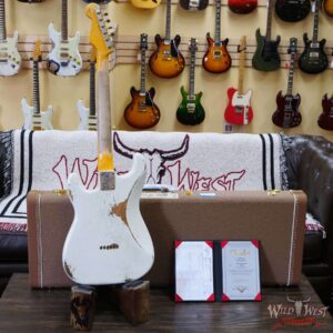 Fender Custom Shop Andy Hicks Masterbuilt 1961 Stratocaster Hardtail Brazilian Rosewood Slab Board Relic Olympic White - Image 10
