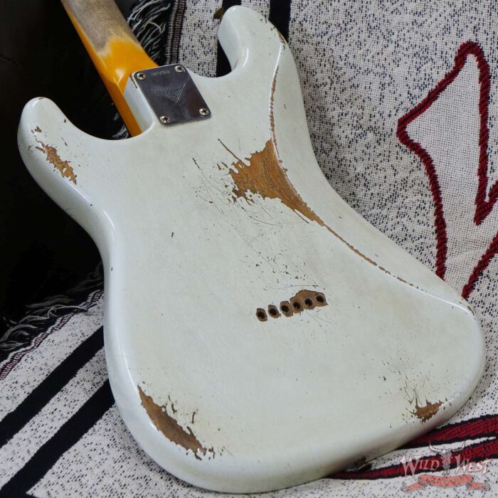 Fender Custom Shop Andy Hicks Masterbuilt 1961 Stratocaster Hardtail Brazilian Rosewood Slab Board Relic Olympic White - Image 12