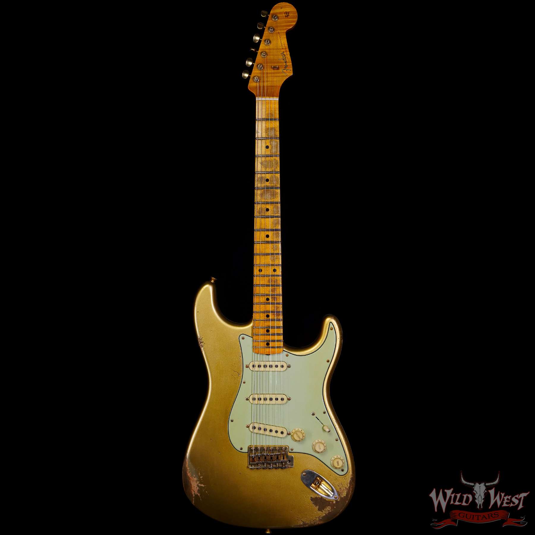 fendercs-ah0131-c1__wwg.jpg Fender Custom Shop Andy Hicks Masterbuilt 1962 Poblano Stratocaster Josefina Hand-Wound Pickups Relic Aged Aztec Gold - Image 3