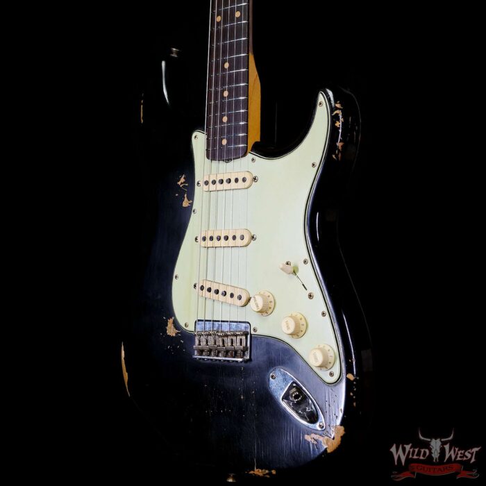 Fender Custom Shop Andy Hicks Masterbuilt 1961 Stratocaster Hardtail Brazilian Rosewood Board Josefina Hand-Wound Relic Black 6.90 LBS - Image 2