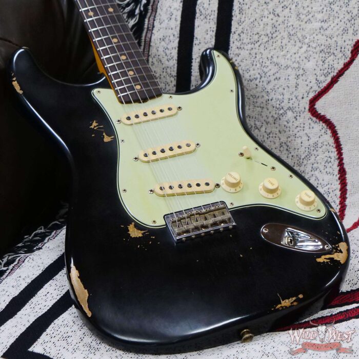 Fender Custom Shop Andy Hicks Masterbuilt 1961 Stratocaster Hardtail Brazilian Rosewood Board Josefina Hand-Wound Relic Black 6.90 LBS - Image 8