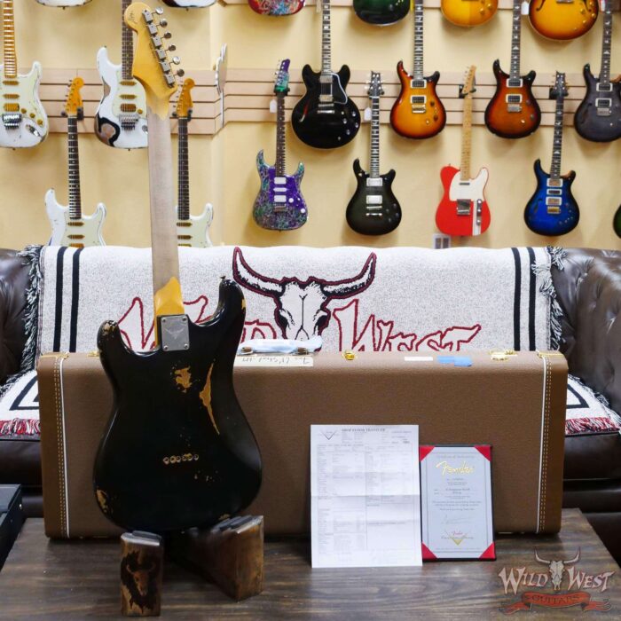 Fender Custom Shop Andy Hicks Masterbuilt 1961 Stratocaster Hardtail Brazilian Rosewood Board Josefina Hand-Wound Relic Black 6.90 LBS - Image 10