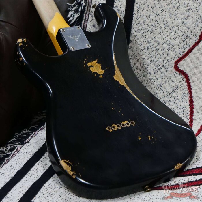 Fender Custom Shop Andy Hicks Masterbuilt 1961 Stratocaster Hardtail Brazilian Rosewood Board Josefina Hand-Wound Relic Black 6.90 LBS - Image 12
