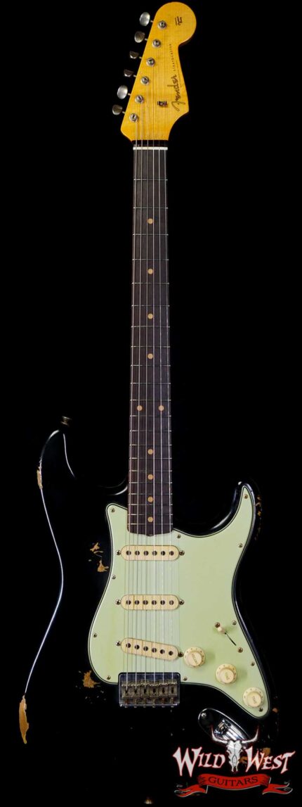 Fender Custom Shop Andy Hicks Masterbuilt 1961 Stratocaster Hardtail Brazilian Rosewood Board Josefina Hand-Wound Relic Black 6.90 LBS