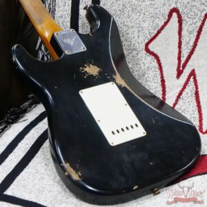 Fender Custom Shop Andy Hicks Masterbuilt 1961 Stratocaster Roasted Flame Maple Neck Brazilian Rosewood Board Relic Black - Image 12