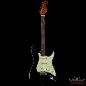 Fender Custom Shop Andy Hicks Masterbuilt 1961 Stratocaster Roasted Flame Maple Neck Brazilian Rosewood Board Relic Black - Image 3